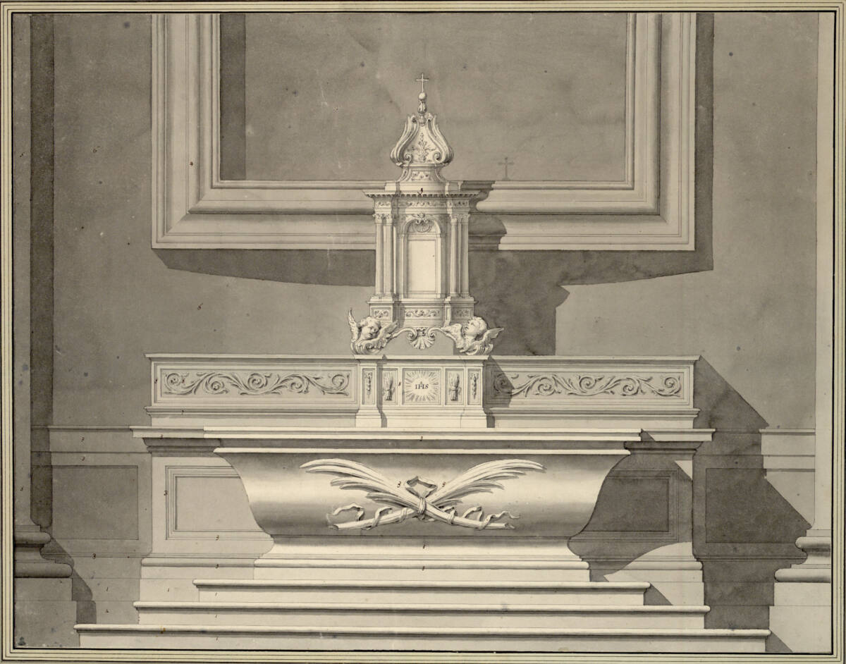 Anonym, Die Mensa des Hochaltars in S. Andrea al Quirinale in Rom