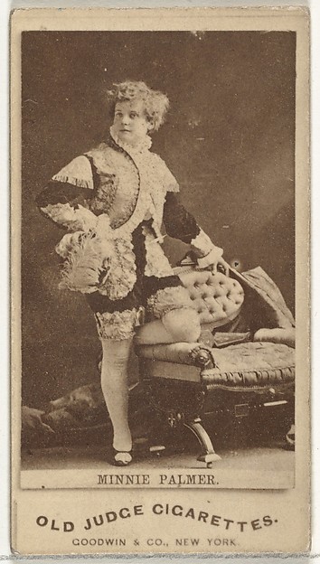 Goodwin & Company, Minnie Palmer, from the Actors and Actresses series (N171) for Old Judge Cigarettes