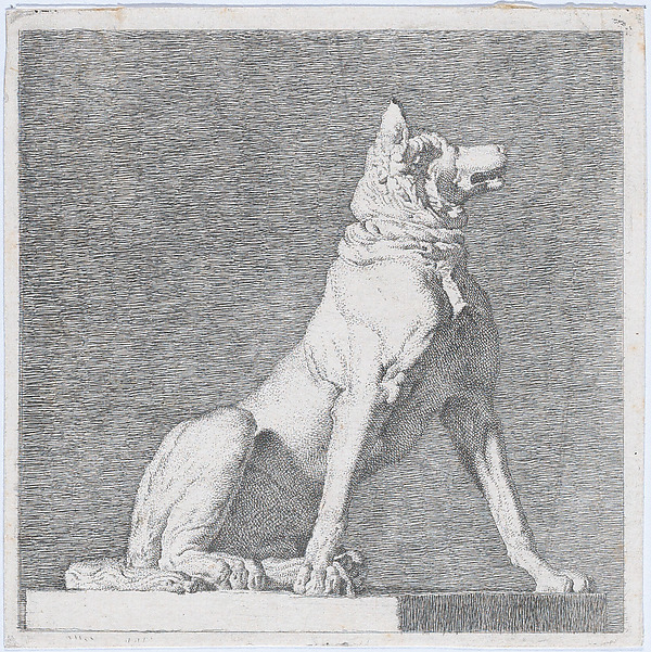 Christen Købke, Seated Dog, after an antique sculpture
