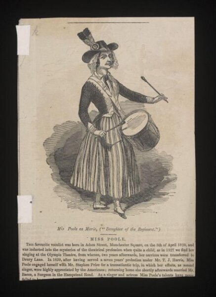 Unknown, Miss Poole as Marie in The Daughter of the Regiment