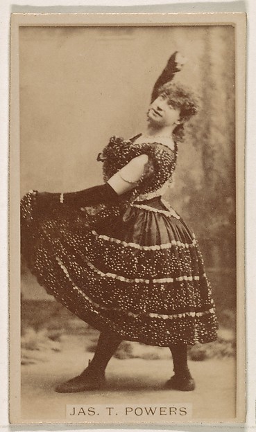 Kinney Brothers Tobacco Company, Jas. T. Powers, from the Actresses series (N245) issued by Kinney Brothers to promote Sweet Caporal Cigarettes