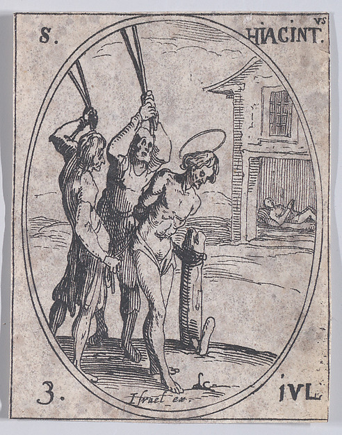 Jacques Callot, S. Hiacynthe (St. Hyacinth), July 3rd, from "Les Images De Tous Les Saincts et Saintes de L'Année" (Images of All of the Saints and Religious Events of the Year)