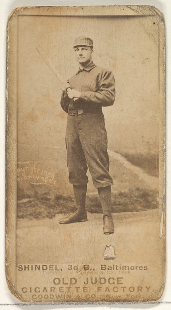 Goodwin & Company, Shindle, 3rd Base, Baltimore Orioles, from the Old Judge series (N172) for Old Judge Cigarettes