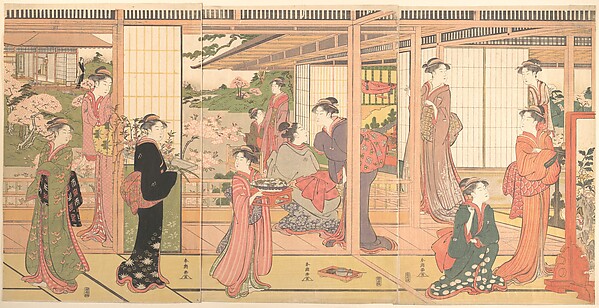 Katsukawa Shunchō, Mansion Opening onto a Garden