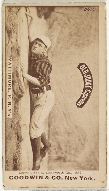 Goodwin & Company, Michael "Mike" Joseph Mattimore, Pitcher, New York, from the Old Judge series (N172) for Old Judge Cigarettes