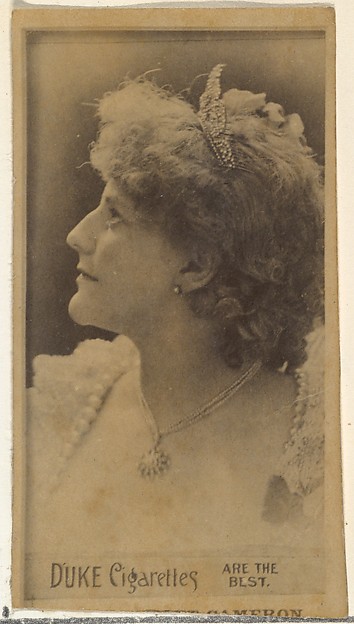 W. Duke, Sons & Co., [Actress portrait in profile], from the Actors and Actresses series (N145-6) issued by Duke Sons & Co. to promote Duke Cigarettes
