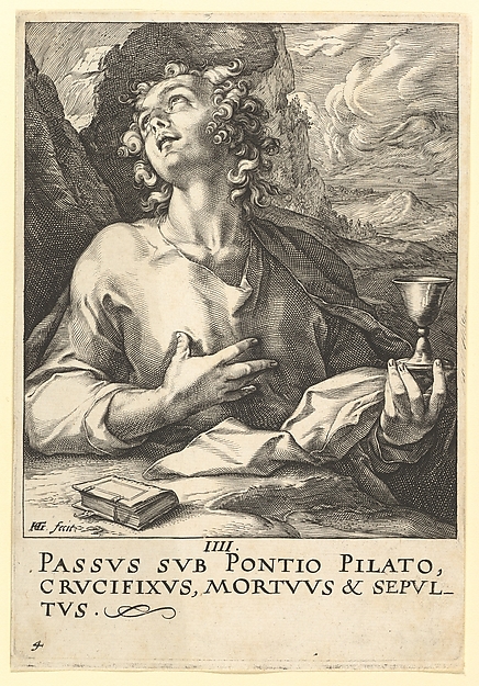 Hendrick Goltzius, St. John, from "Christ, the Apostles and St. Paul with the Creed"