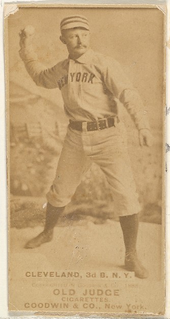 Goodwin & Company, Elmer Ellsworth Cleveland, 3rd Base, New York, from the Old Judge series (N172) for Old Judge Cigarettes