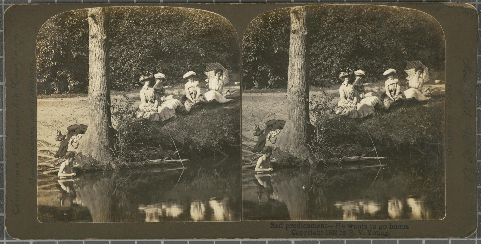 Desconegut, Sad predicament-He to go home American Stereoscopic Company