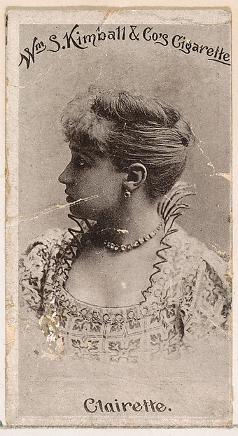 William S. Kimball & Company, Miss Clairette, from the Actresses series (N190) issued by Wm. S. Kimball & Co.