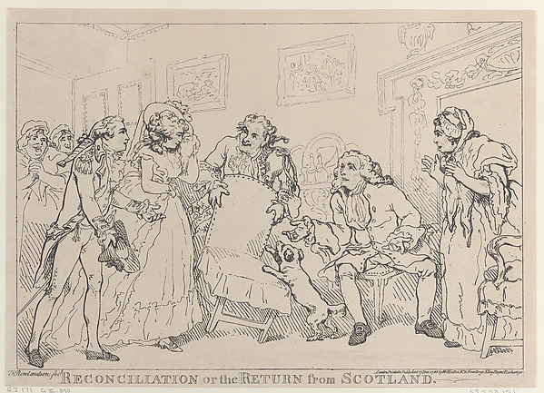 Thomas Rowlandson, Reconciliation, or the Return from Scotland