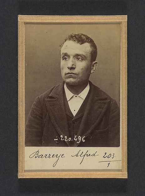 Alphonse Bertillon, Barreyre. Alfred. 30 ans, né le 30/6/64 à Brassac (P. de Dôme). Gérant de restaurant. Anarchiste. 2/7/94.