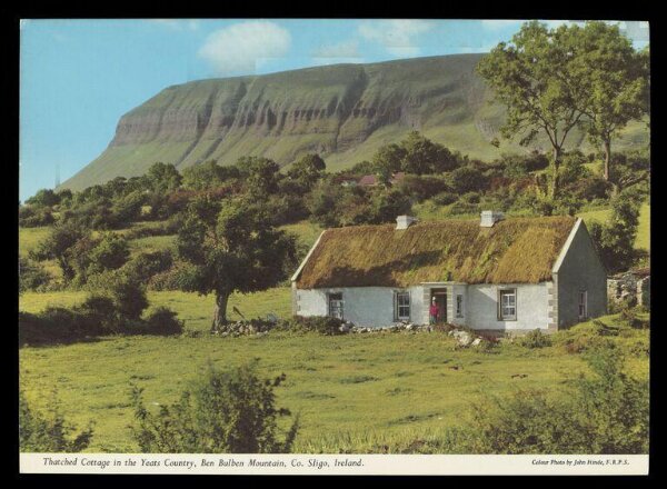 Hinde, John Wilfrid, Thatched Cottage in the Yeats Country, Ben Bulben Mountain, Co. Sligo, Ireland