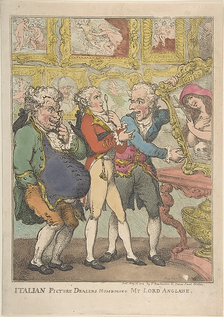 Thomas Rowlandson, Italian Picture Dealers Humbugging My Lord Anglaise