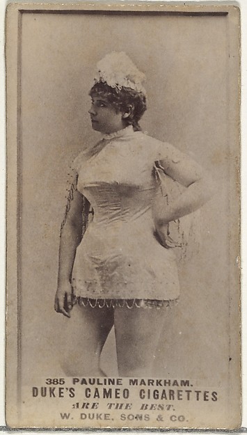 W. Duke, Sons & Co., Card Number 385, Pauline Markham, from the Actors and Actresses series (N145-5) issued by Duke Sons & Co. to promote Cameo Cigarettes