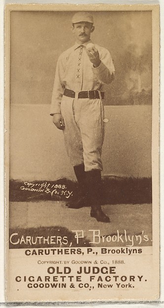 Goodwin & Company, Caruthers, Pitcher, Brooklyn, from the Old Judge series (N172) for Old Judge Cigarettes