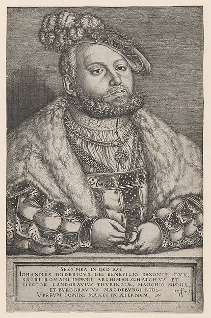 Georg Pencz, Portrait of Johann Friedrich the Magnanimous, Elector of Saxony