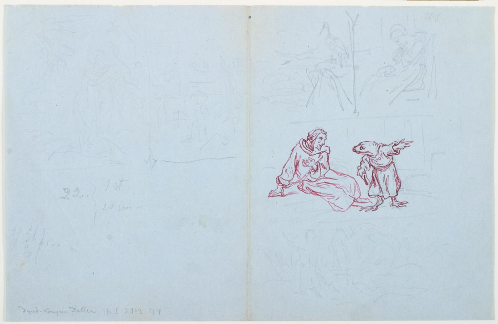 Lorenz Frølich, Forskellige illustrationsudkast til H.C. Andersen, "Dynd-Kongens Datter"