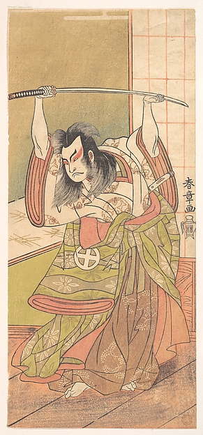 Katsukawa Shunshō　勝川春章, The Third Otani Hiroji as a Daimyo Standing on the Engawa