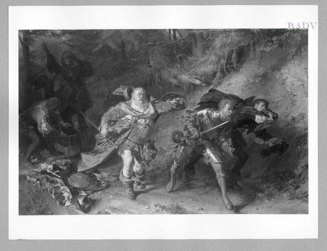 Eduard von Grützner, Überfall (Falstaff auf der Flucht)