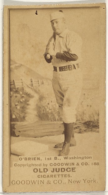 Goodwin & Company, William Smith "Billy" O'Brien, 1st Base, Washington Nationals, from the Old Judge series (N172) for Old Judge Cigarettes