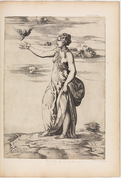 Enea Vico, Proserpine Changing Aesculapius into an Owl