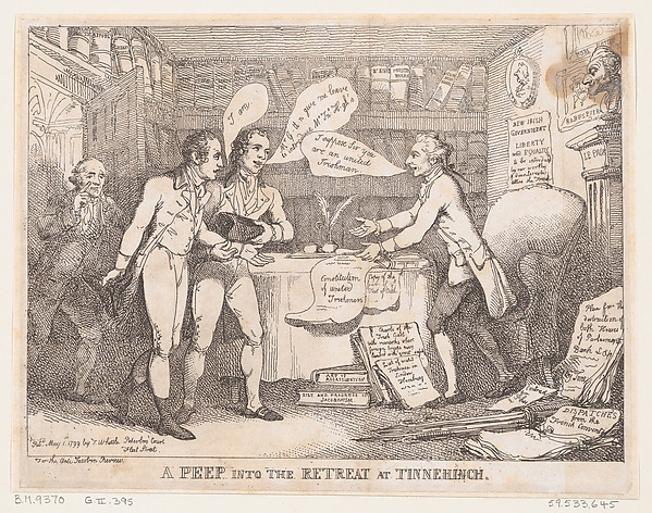Thomas Rowlandson, A Peep into the Retreat at Tinnechurch (United Irish)