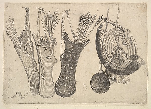 Wenceslaus Hollar, Quivers and hunting horns