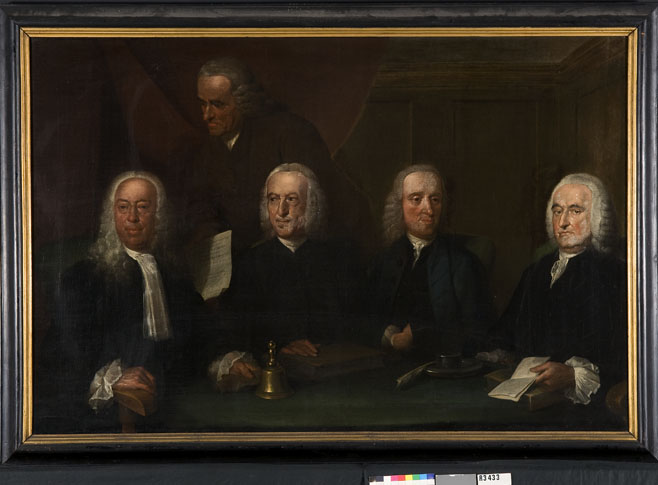 Aert Schouman, Four regents and the pater of the House of Corrections in Middelburg, 1764