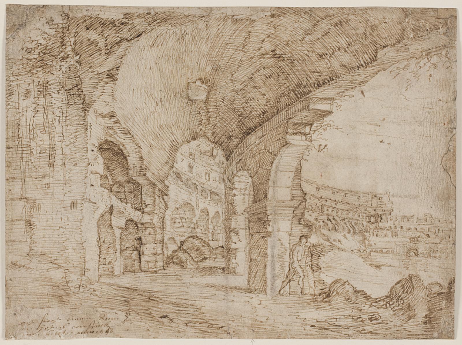 Cornelis Cort, Del af det indre Colosseum i Rom