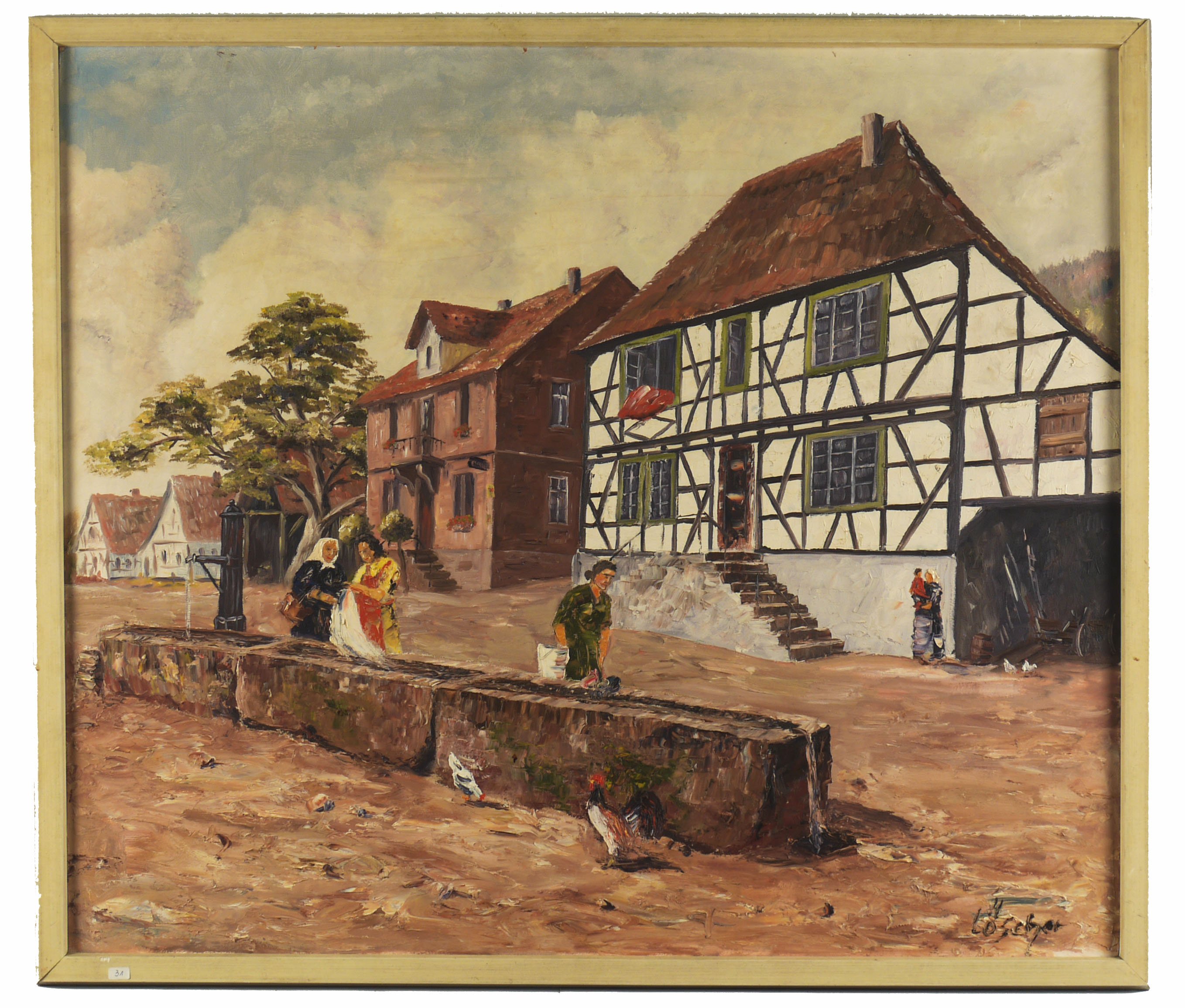 Erich Löscher, An einem Dorfbrunnen in der Pfalz