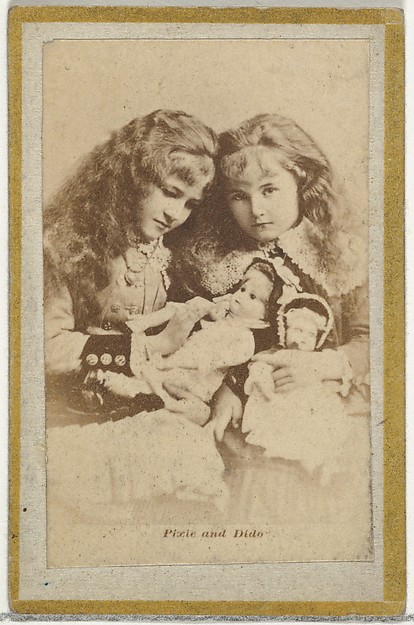 Allen & Ginter, Pixie and Dido, from the Actresses and Celebrities series (N60, Type 2) promoting Little Beauties Cigarettes for Allen & Ginter brand tobacco products