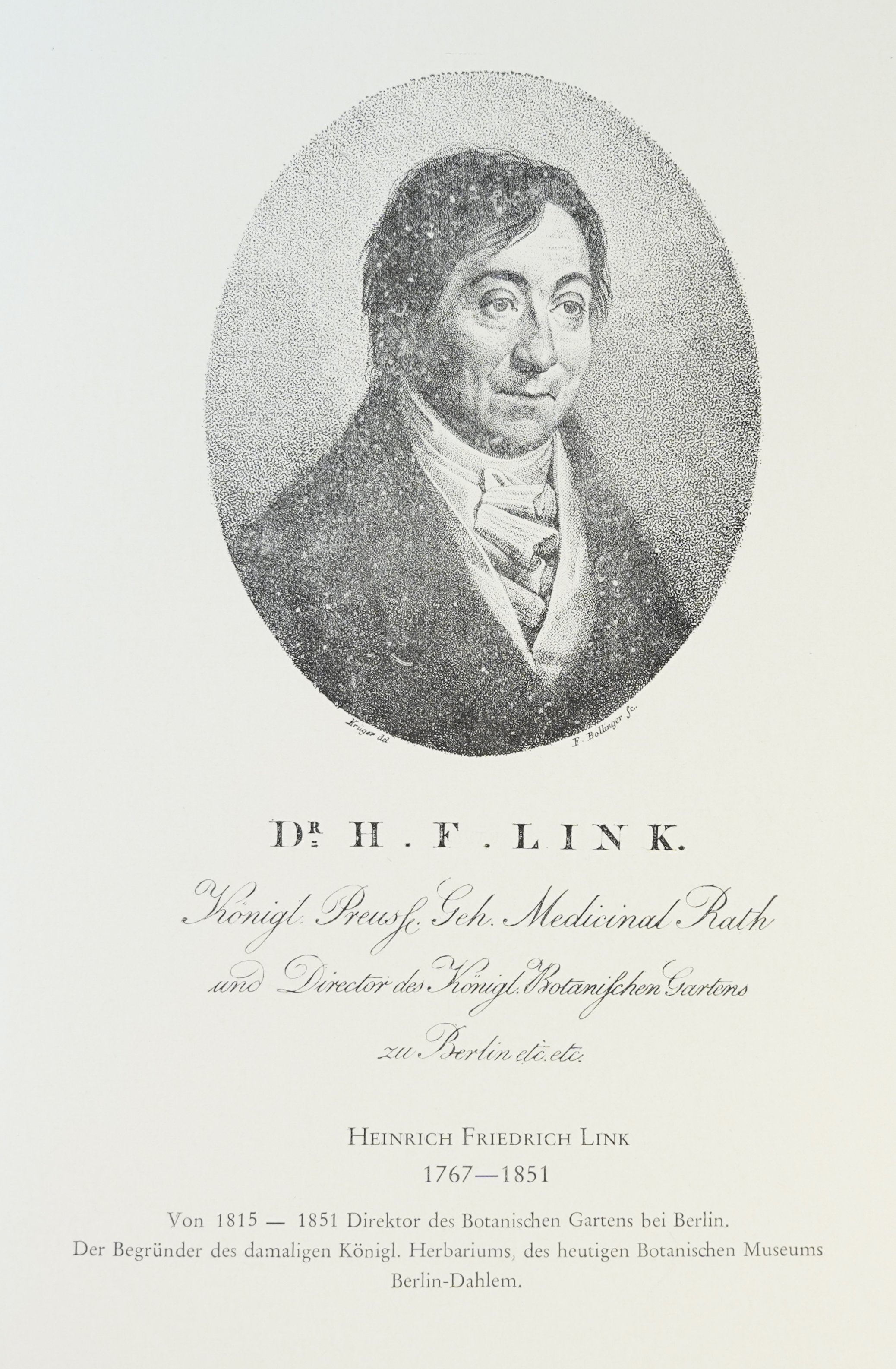 Unknown artist, Weihnachtskarte mit Porträt von Heinrich Friedrich Link