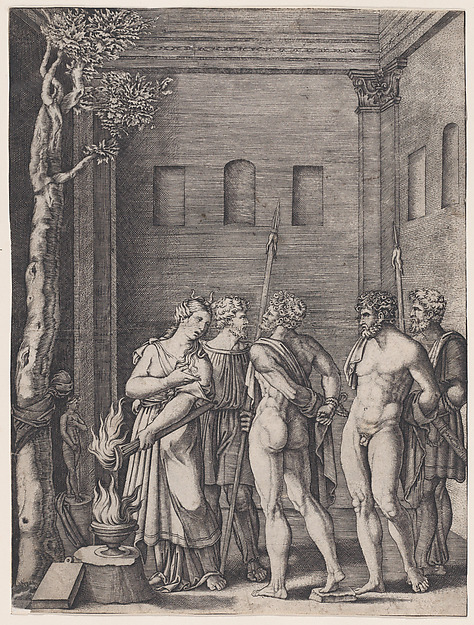 Agostino Veneziano (Agostino dei Musi), Iphigenia