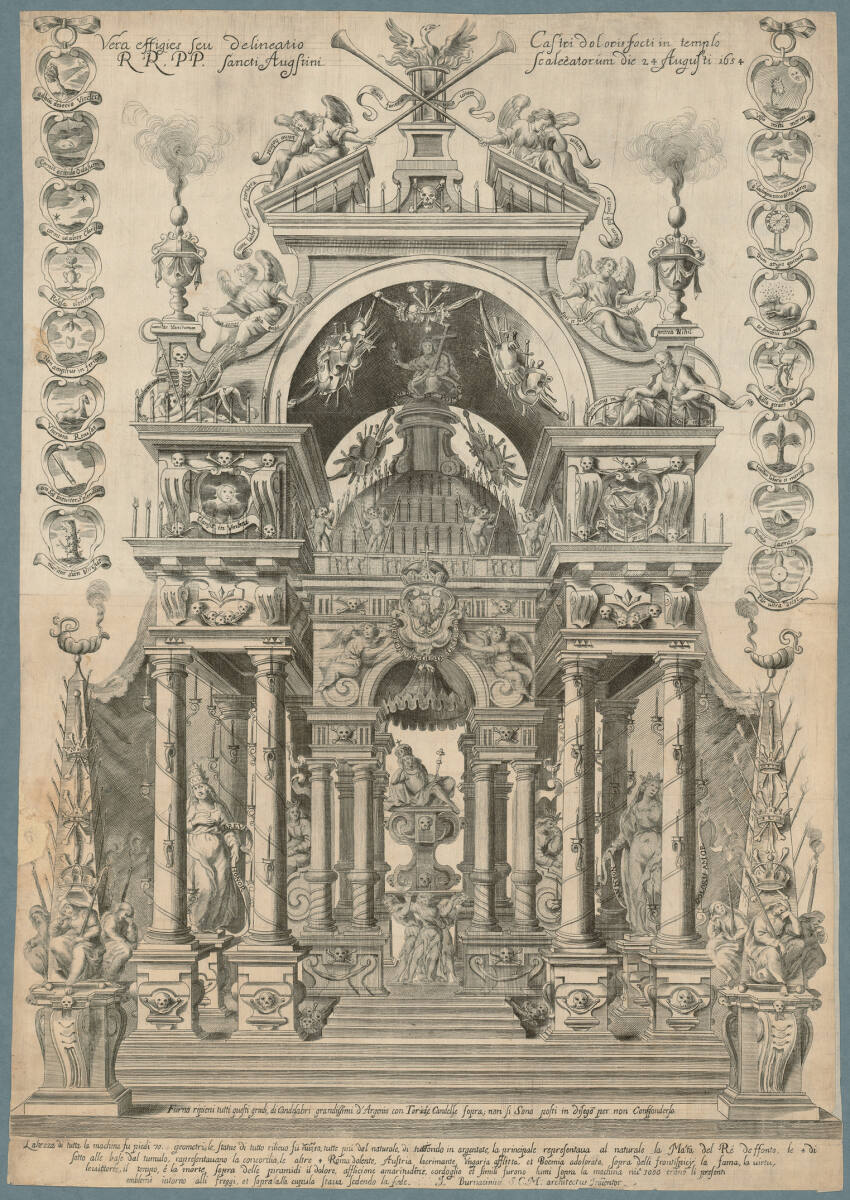 Anonym, Castrum doloris für Ferdinand IV. in der Augustinerkirche am 24. August 1654