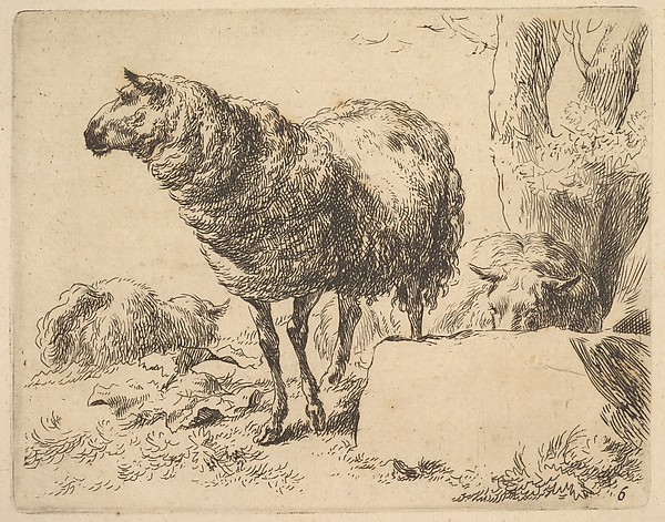 Nicolaes Berchem, Plate from "The Set of Sheep"