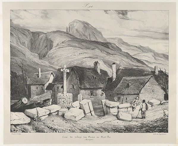 Eugène Isabey, Cross of the Village of Bains au Mont-Dor