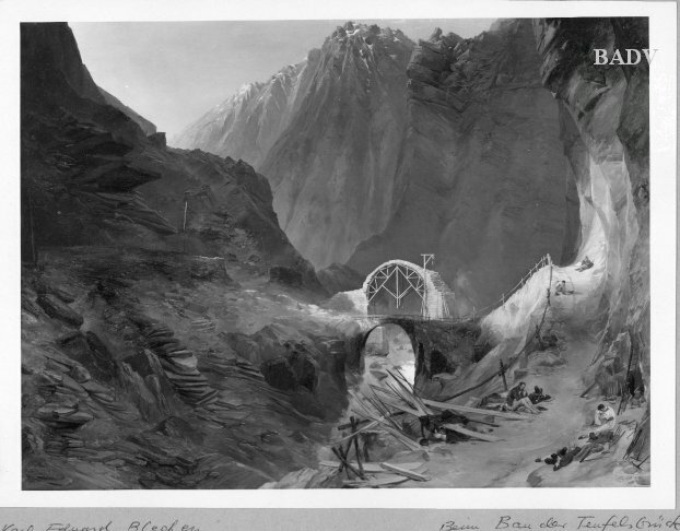 Carl Blechen, the construction of the devil-bridge