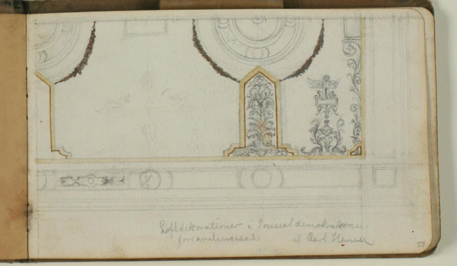 Niels Larsen Stevns, Studie af loftsdekoration