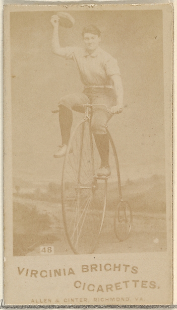 Allen & Ginter, Card 48, from the Girl Cyclists series (N49) for Virginia Brights Cigarettes