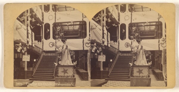 Unknown, Feeding the Doves. Wanamaker's. [Philadelphia]