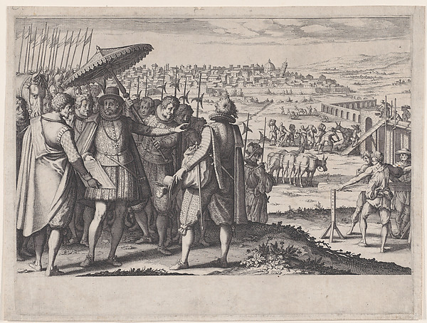 Jacques Callot, Restauration de L'Aqueduc de Pise (Restoring the Aqueduct in Pisa), from La Vie de Ferdinand Ier de Médicis série appelée aussi Les Batailles des Médicis (The Life of Ferdinand I de'Medici also called The Medici Battles)