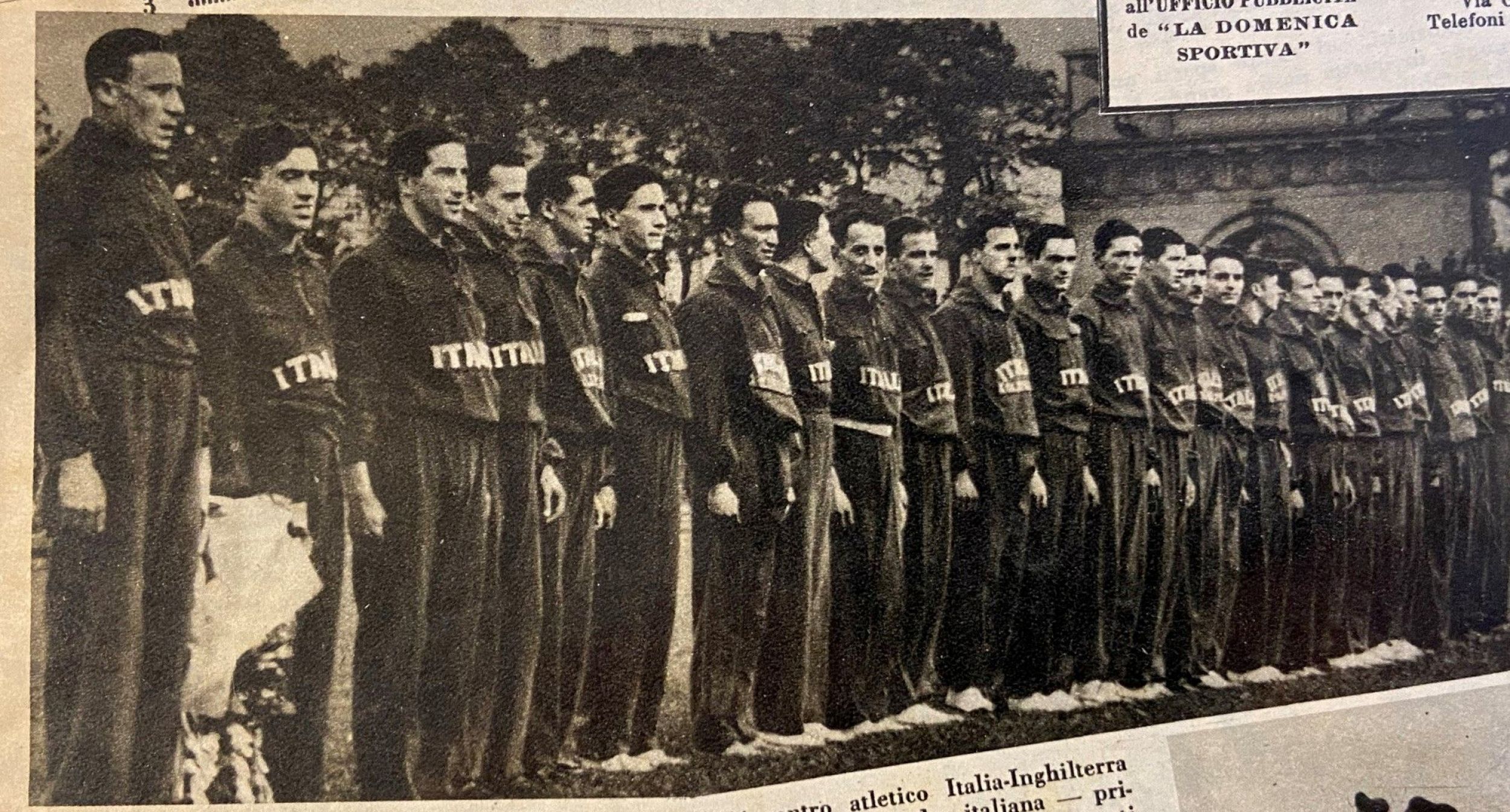 Unknown artist, Italian team in the athletic match Italy-England