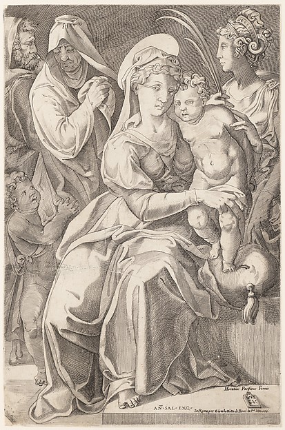 Enea Vico, The Holy Family with St. Anne and St. Catherine