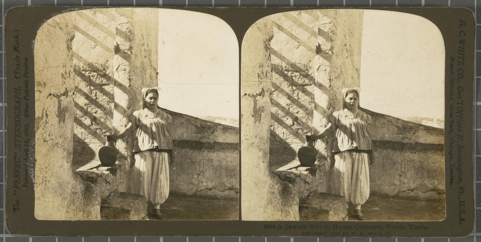 Desconegut, A Jewish Girl in House Costume, Tunis, Tunis. White, H.C. & Co., The "Perfec" Stereograph