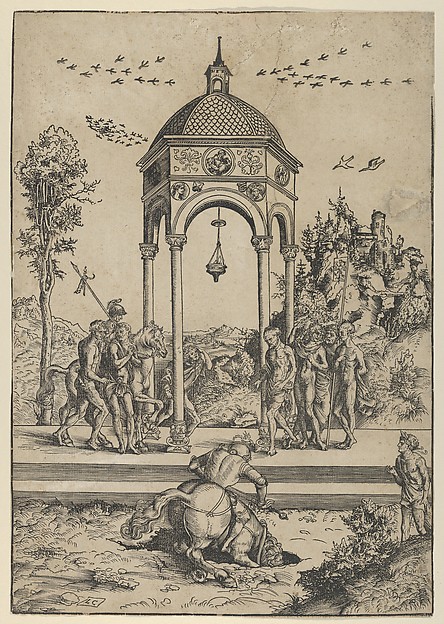Lucas Cranach the Elder, Marcus Curtius Plunging Into the Chasm