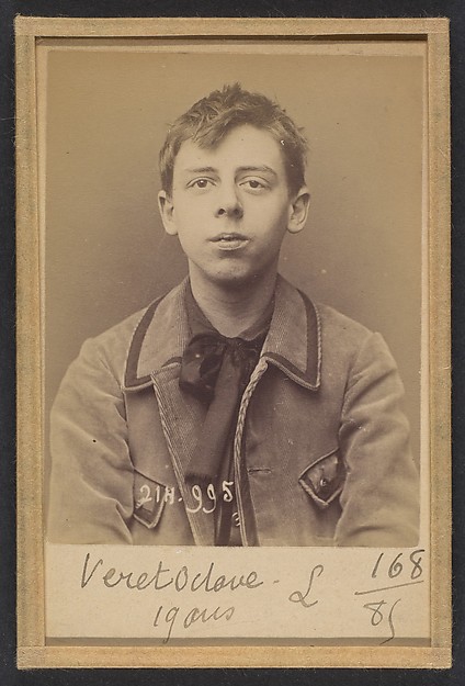 Alphonse Bertillon, Véret. 0ctave-Jean. 19 ans, né à Paris XXe. Photographe. Anarchiste. 2/3/94.