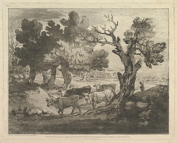 Thomas Gainsborough, Wooded Landscape with Herdsmen and Cows