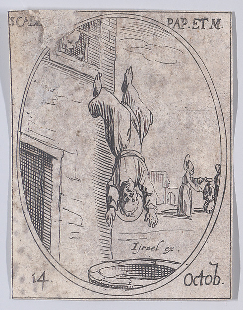 Jacques Callot, S. Calixte, pape et martyr (St. Callixtus, Pope and Martyr), October 14th, from "Les Images De Tous Les Saincts et Saintes de L'Année" (Images of All of the Saints and Religious Events of the Year)