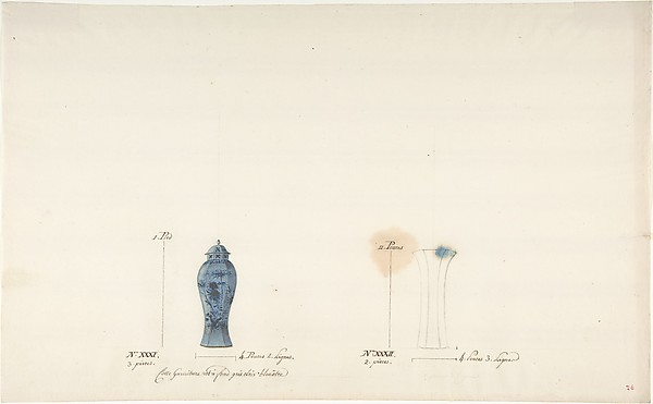 Anonymous, French, 18th century, Design for Two Vases